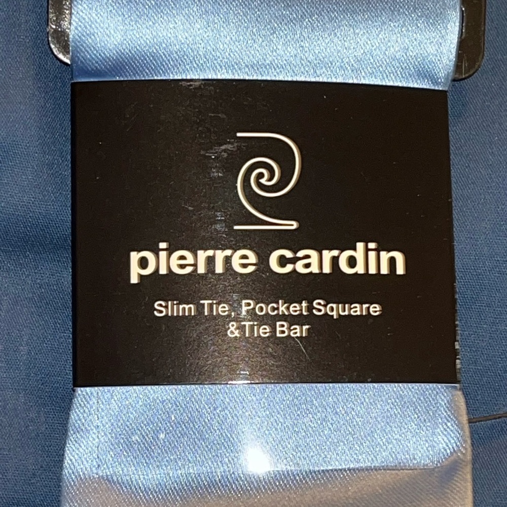 Pierre Cardin Slim Tie, Pocket Square & Tie Bar
